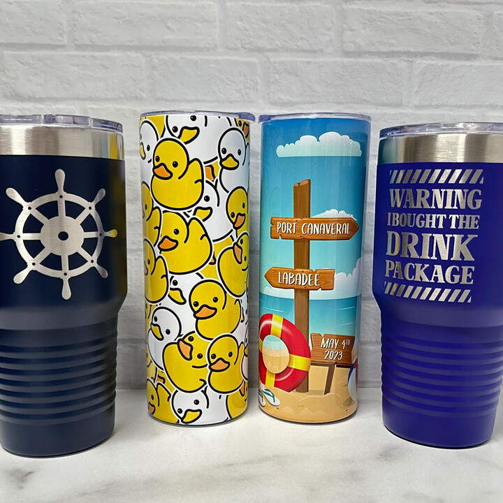 Personalized custom cruise tumblers